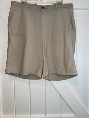 FootJoy Men’s Flat-Front Golf Shorts in Khaki Tan